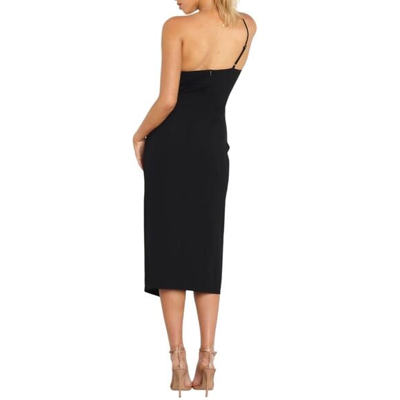 Petal & Pup Xiomar one shoulder midi dress black size 8 - Picture 9 of 9